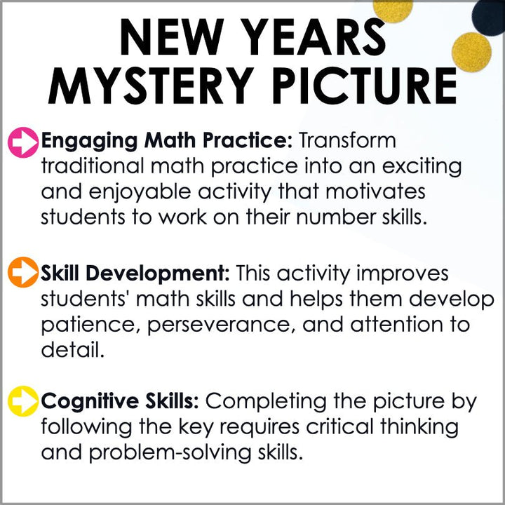 New Years Mystery Picture Hundreds Chart - New Years Math - Teacher Jeanell