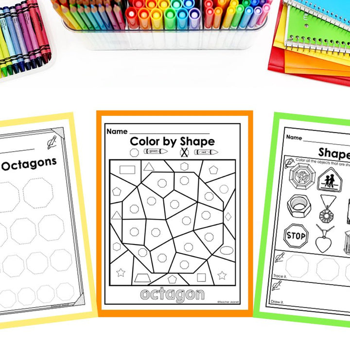 Octagon | 2D Shapes Worksheets | Shape Recognition - Teacher Jeanell