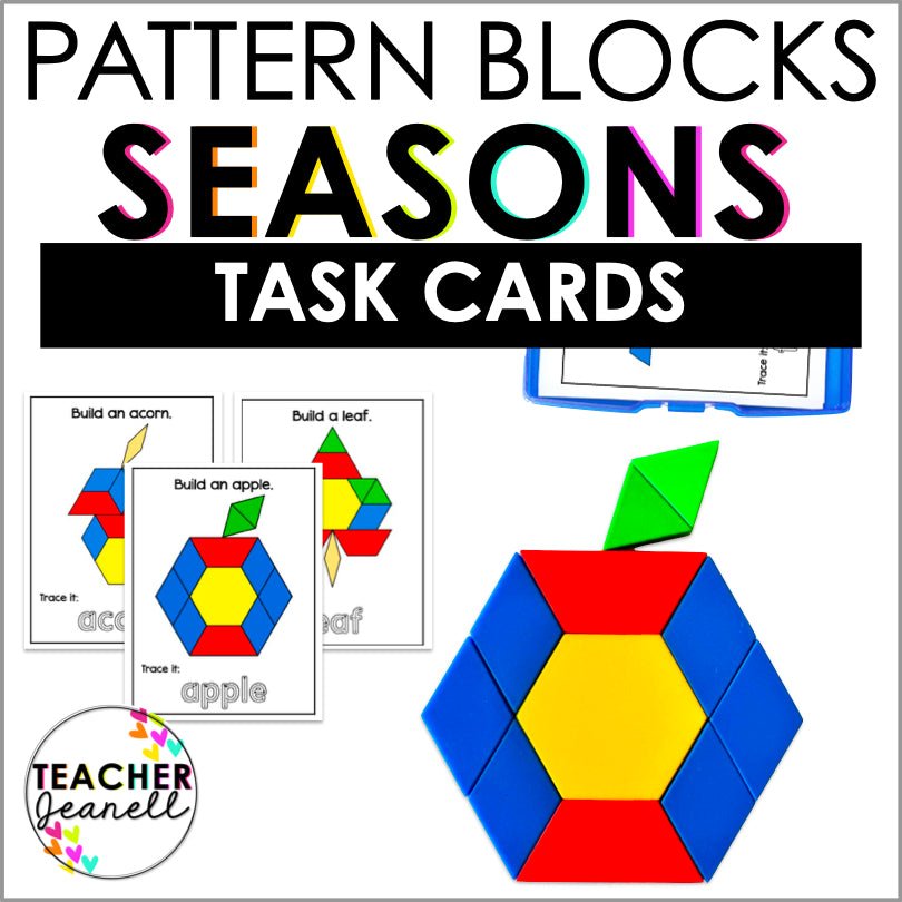Pattern Block Task Cards Seasons - Teacher Jeanell