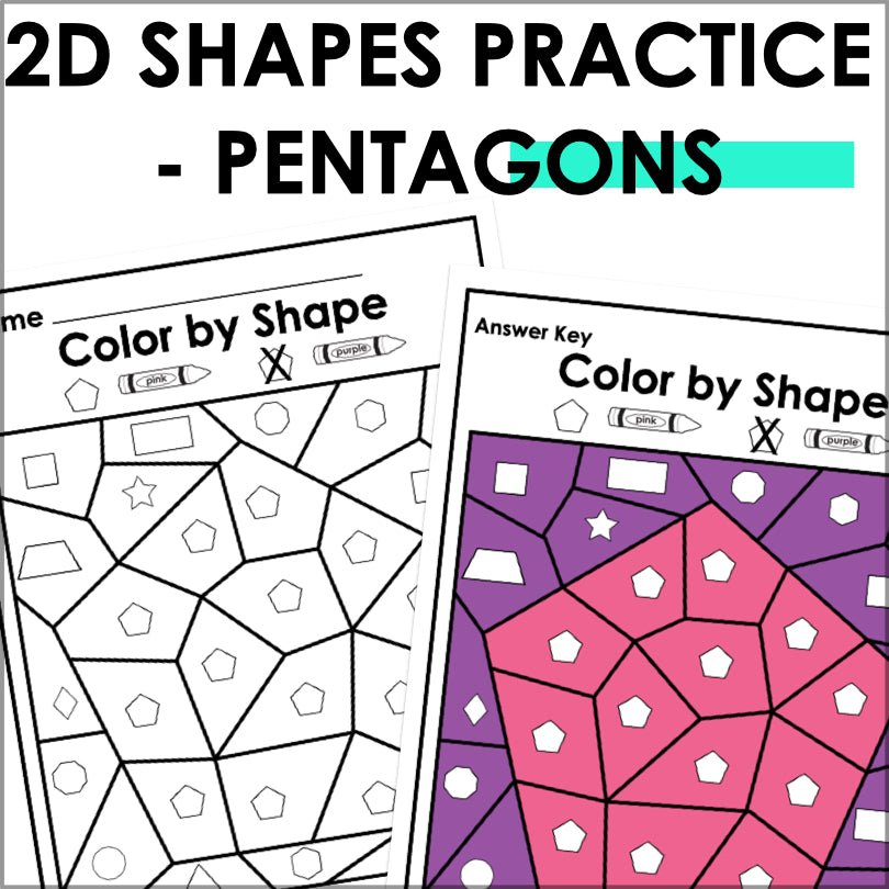 Pentagon | 2D Shapes Worksheets | Shape Recognition - Teacher Jeanell