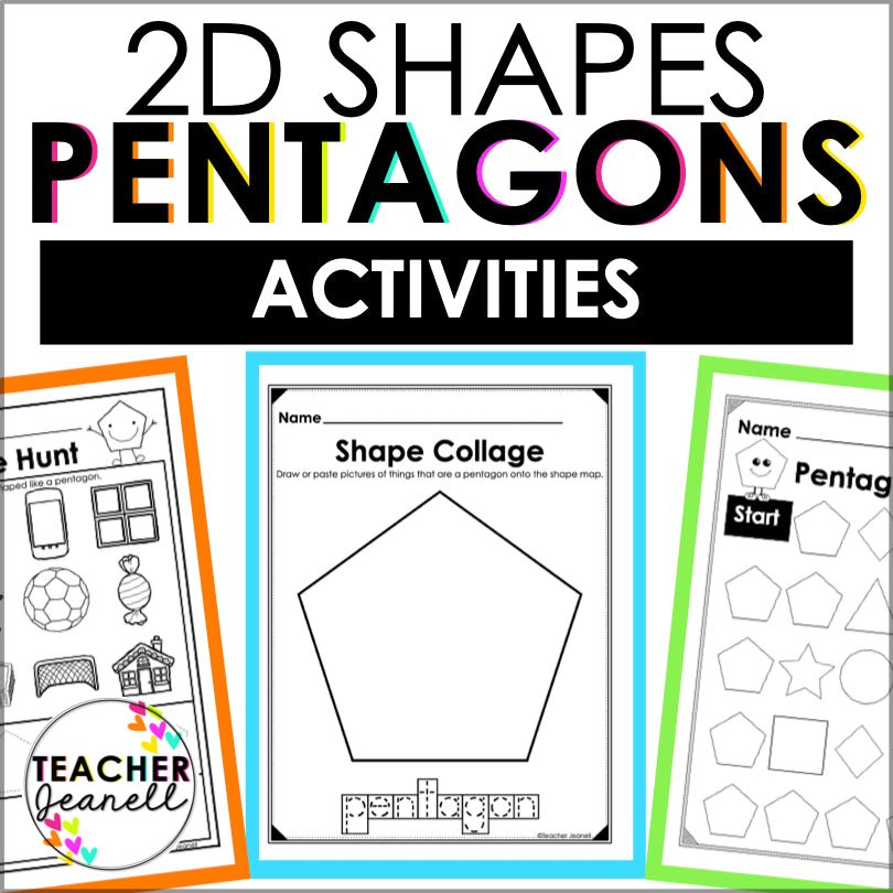 Pentagon | 2D Shapes Worksheets | Shape Recognition - Teacher Jeanell