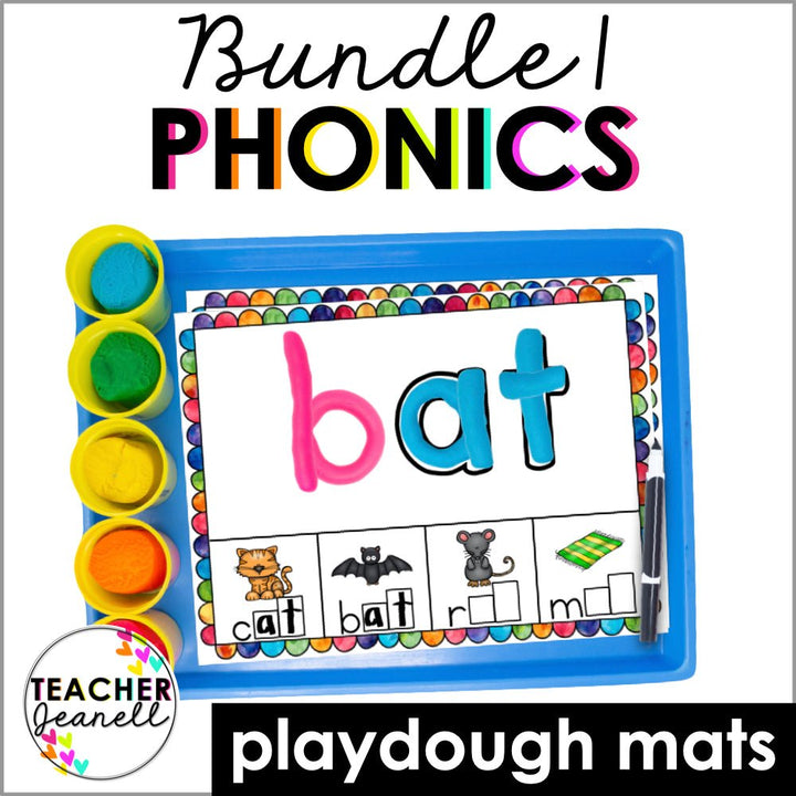 Phonics Playdough Mats Bundle 1 - Teacher Jeanell