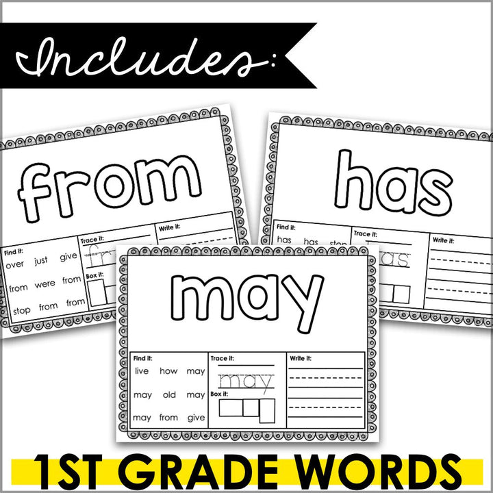 Playdough Mats First Grade Sight Words - Teacher Jeanell