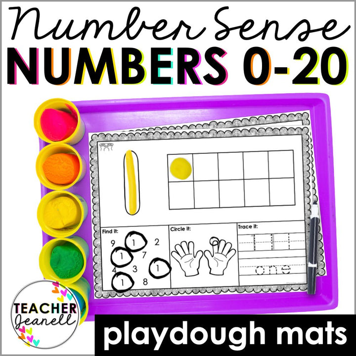 Playdough Mats Number Sense 0-20 - Teacher Jeanell