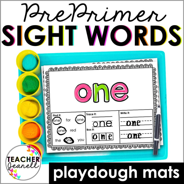 Playdough Mats PrePrimer Sight Words - Teacher Jeanell