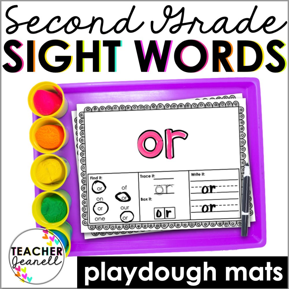Playdough Mats Second Grade Sight Words - Teacher Jeanell