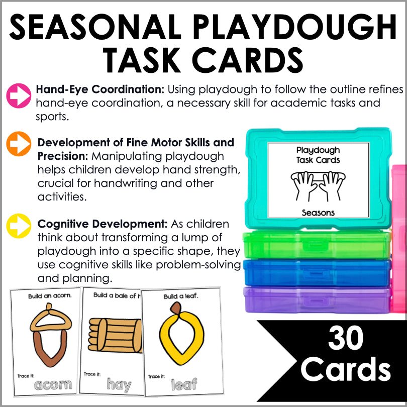 Playdough Task Cards Seasons - Teacher Jeanell