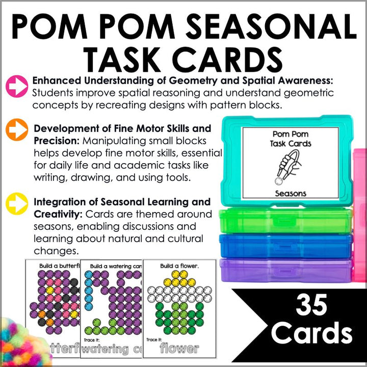 Pom Pom Task Cards Seasons - Teacher Jeanell