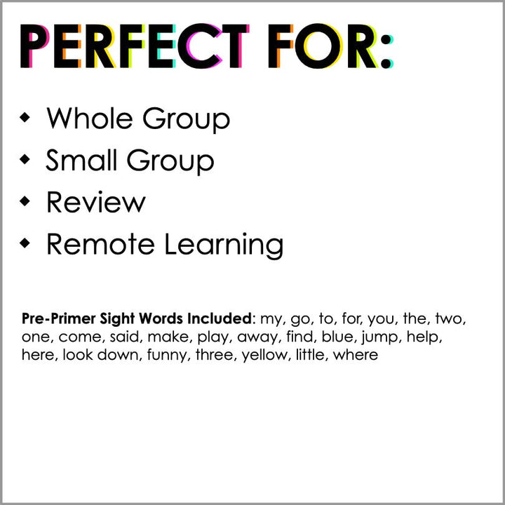 PrePrimer Sight Words Powerpoint Trivia Game | Phonemic Awareness Game - Teacher Jeanell