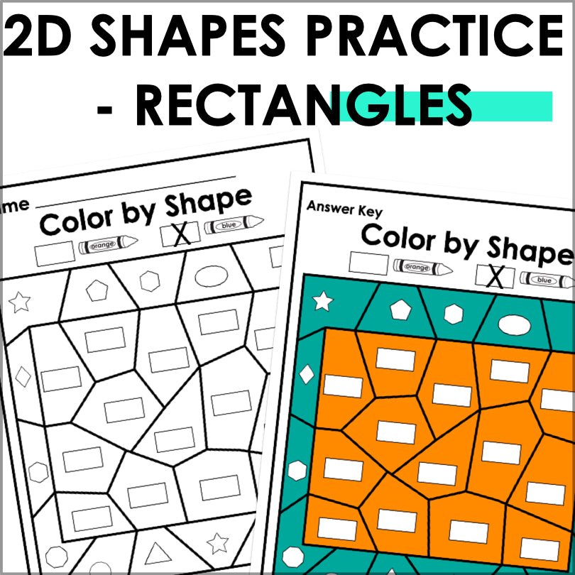 2d Drawing Exercise With Rectangular Pattern Rectangle 2D Shapes Worksheets and Activities for Shape Recognition ...