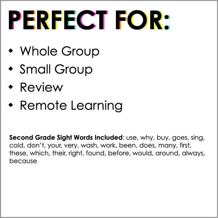 Second Grade Sight Word Powerpoint Trivia Game | Phonemic Awareness Game - Teacher Jeanell