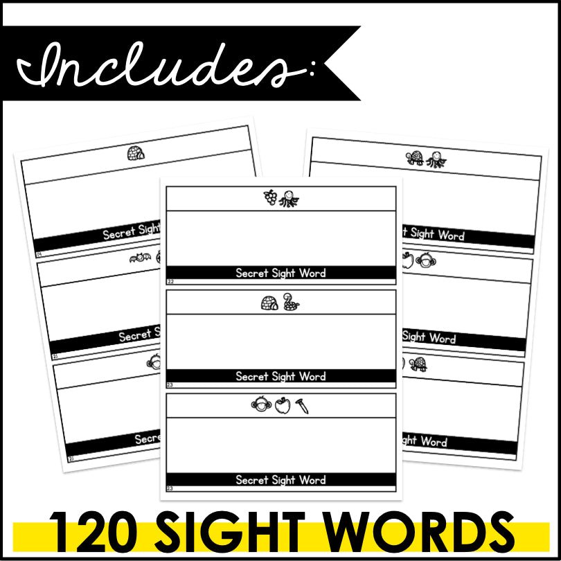 Secret Sight Words Task Cards | HMH Into Reading Kindergarten Modules 1-9 - Teacher Jeanell