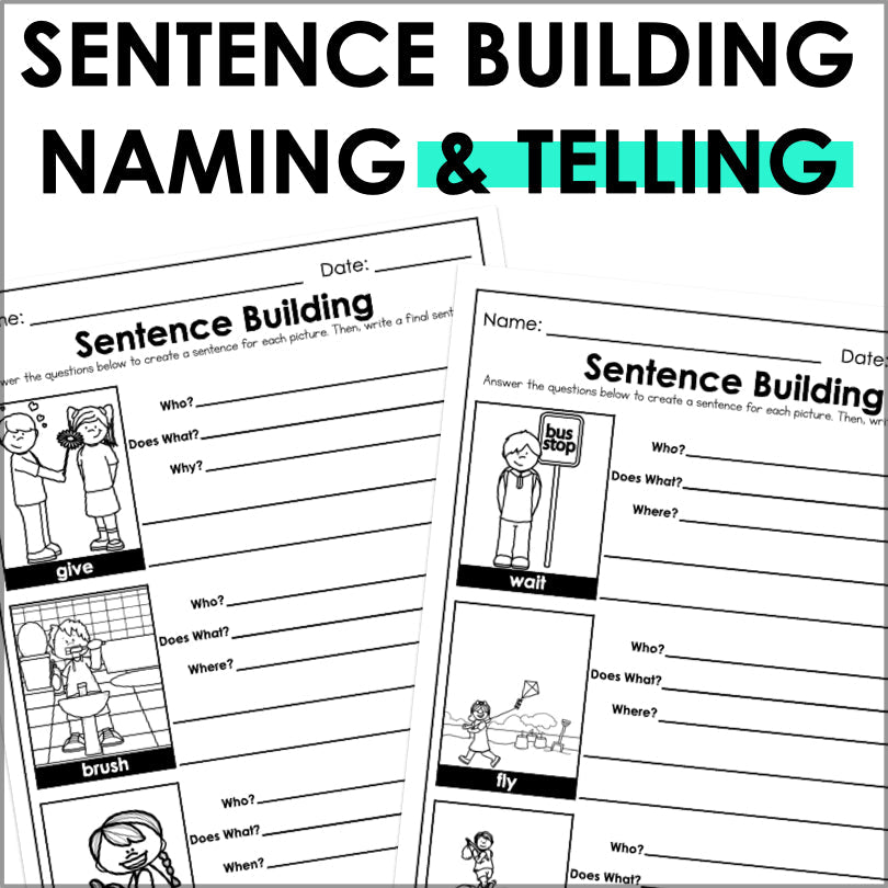 Sentence Structure Worksheets - Action Verbs - Teacher Jeanell