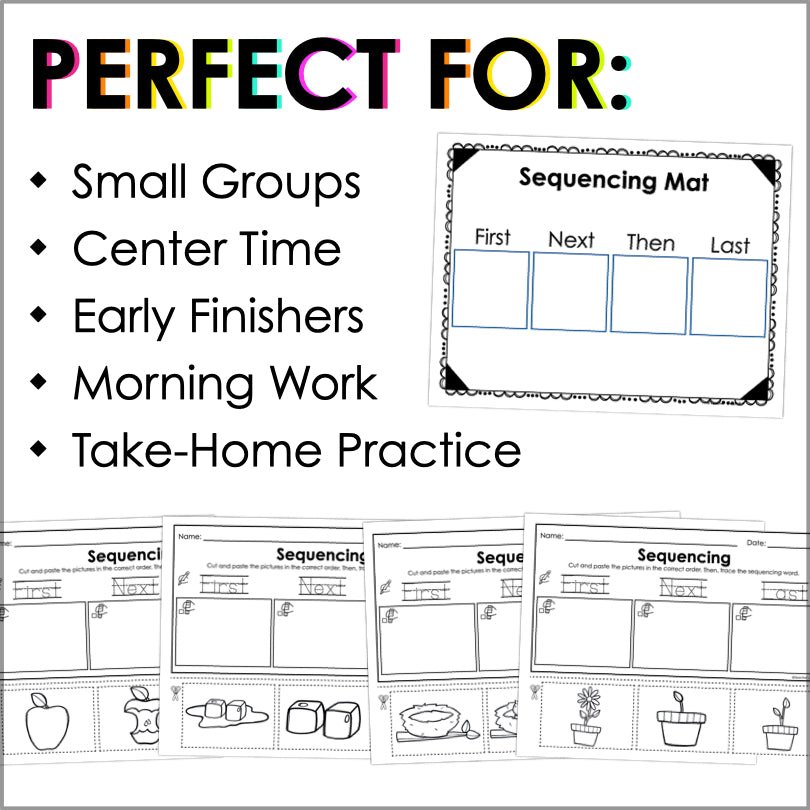 Sequence Practice Events Sequencing Worksheets and Activities for Teaching the Sequence of ...