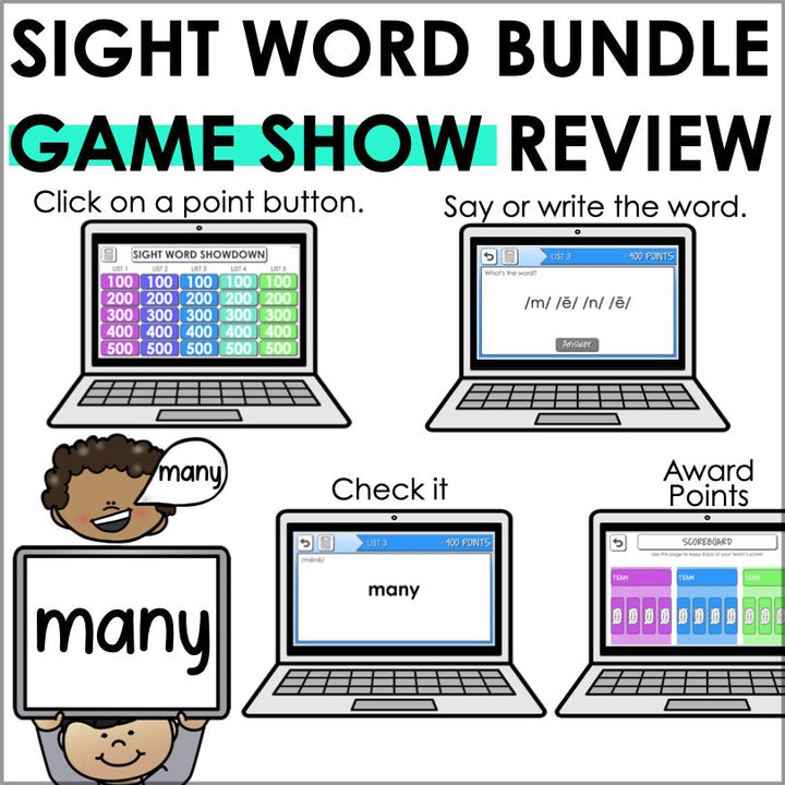 Sight Words Game Show Bundle | Orthographic Mapping - Teacher Jeanell