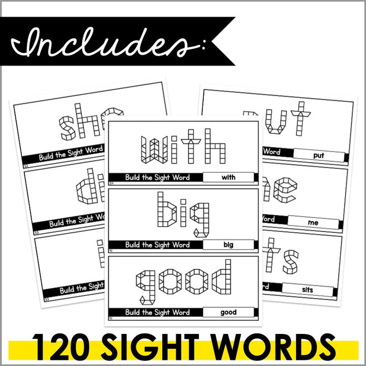 Sight Words Pattern Blocks Task Cards | HMH Into Reading Kindergarten Modules 1-9 Supplement - Teacher Jeanell