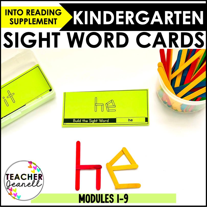 Sight Words Popsicle Sticks Task Cards | HMH Into Reading Kindergarten Modules 1-9 Supplement - Teacher Jeanell
