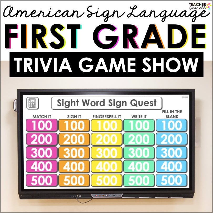 Sign Language Sight Words First Grade Digital Game - Teacher Jeanell