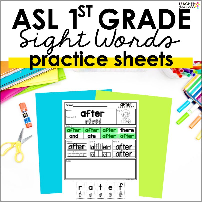 Sign Language Sight Words First Grade Worksheets - Teacher Jeanell