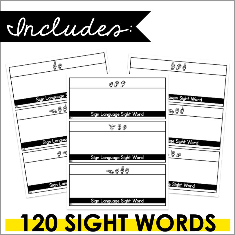 Sign Language Sight Words Task Cards | HMH Into Reading Kindergarten Modules 1-9 Supplement - Teacher Jeanell