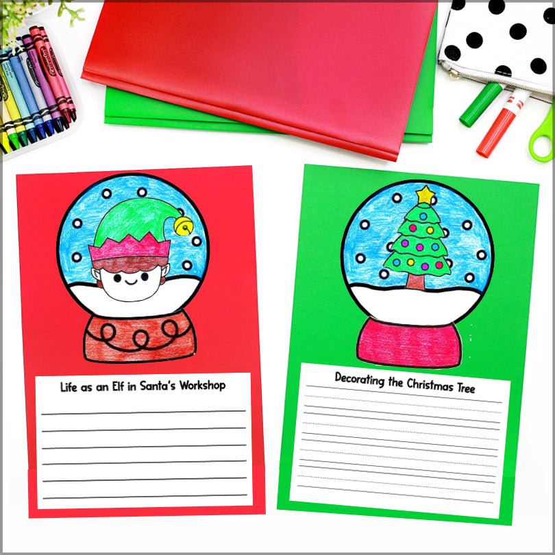 Snow Globe Craft and Writing Activity for Kids - Christmas Bulletin Board Display - Teacher Jeanell