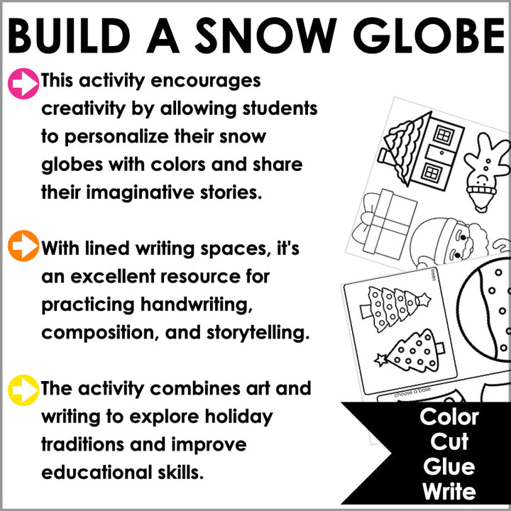 Snow Globe Craft and Writing Activity for Kids - Christmas Bulletin Board Display - Teacher Jeanell