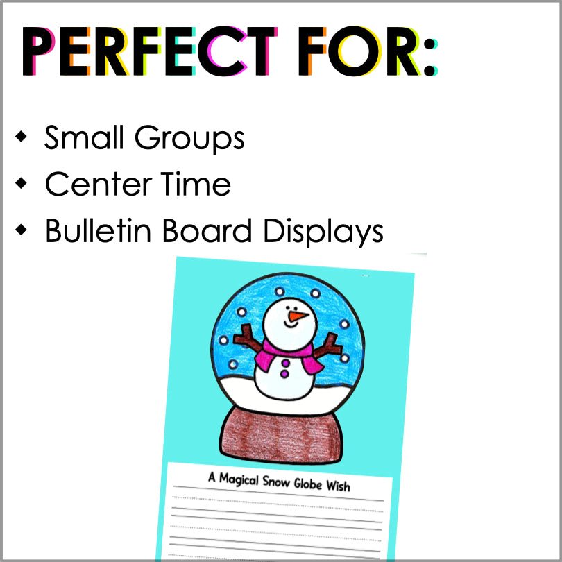 Snow Globe Craft and Writing Activity for Kids - Winter Bulletin Board Display - Teacher Jeanell