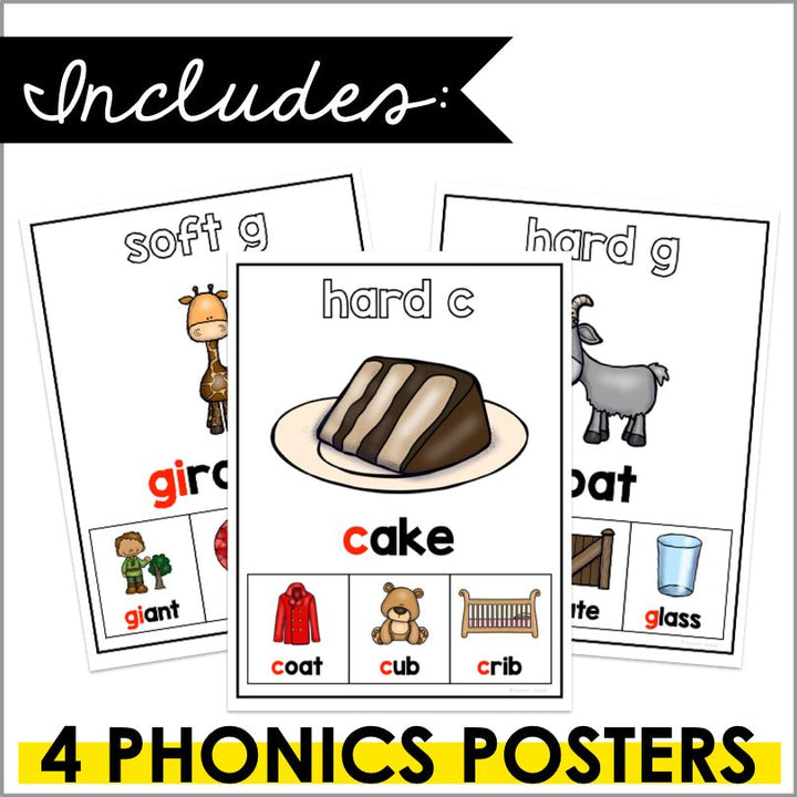 Soft and Hard C and G Posters | Phonics Posters - Teacher Jeanell
