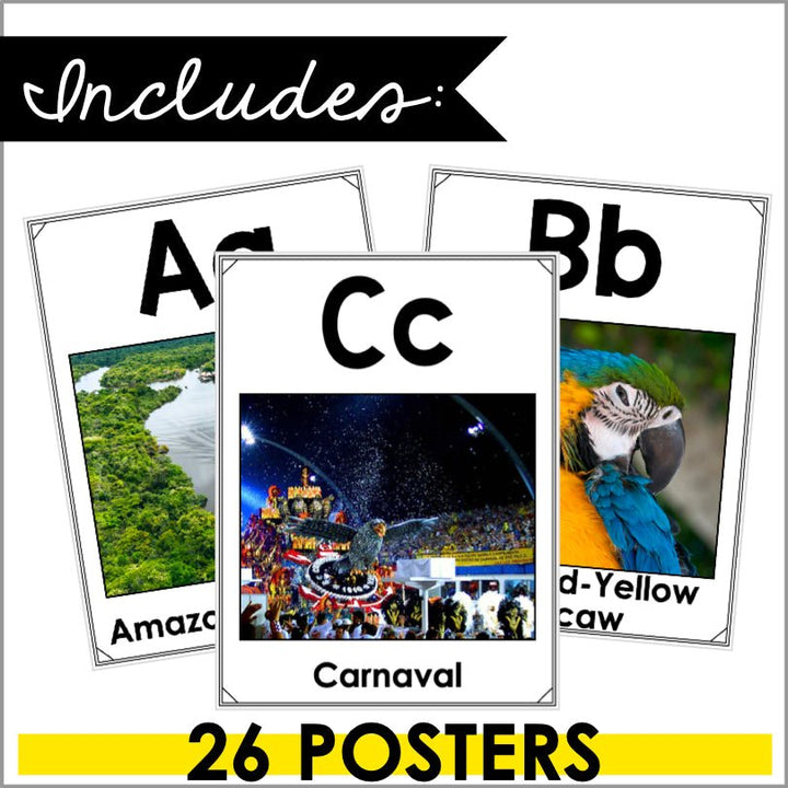South America Alphabet Posters | ABC Posters with Real Pictures - Teacher Jeanell