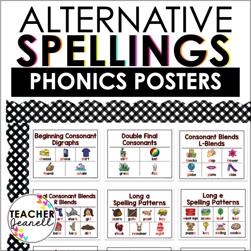 Spelling Patterns Poster Set | Alternative Spellings Phonics Posters - Teacher Jeanell