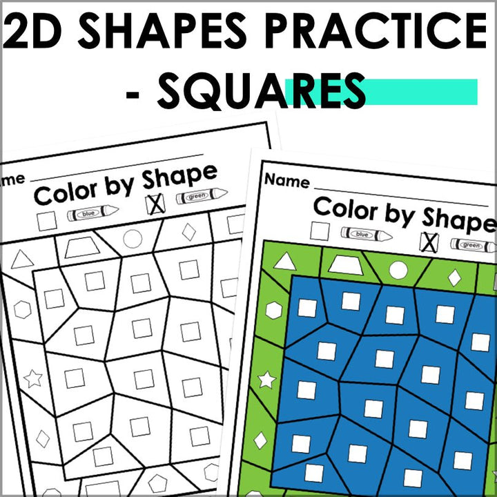 Square | 2D Shapes Worksheets | Shape Recognition - Teacher Jeanell