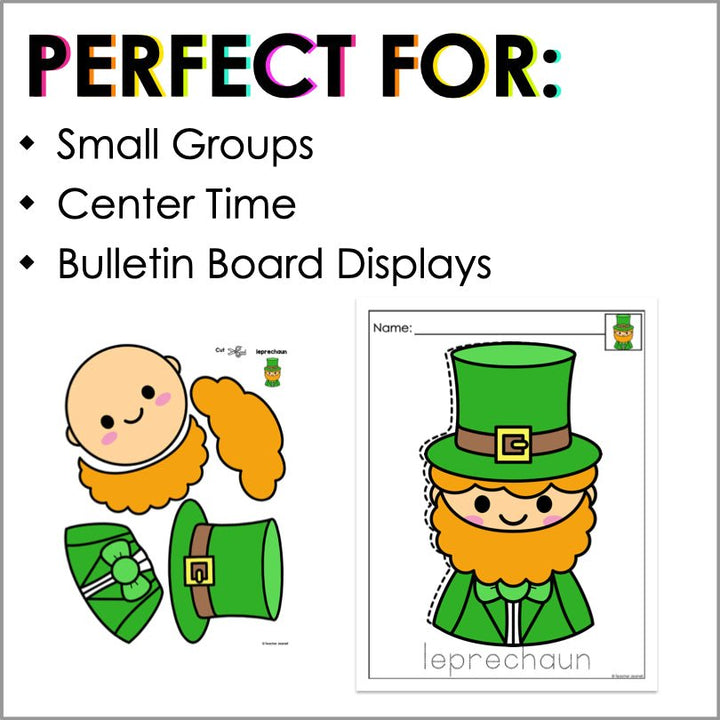 St. Patrick's Day Crafts for Kids - St. Patty's Day Cut and Paste Easy Crafts for Kids - Teacher Jeanell