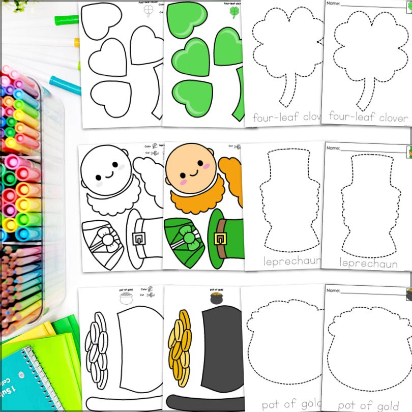 St. Patrick's Day Crafts for Kids - St. Patty's Day Cut and Paste Easy Crafts for Kids - Teacher Jeanell