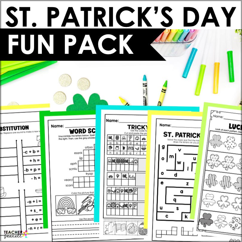 St. Patrick's Day Fun Activity Pack - Teacher Jeanell