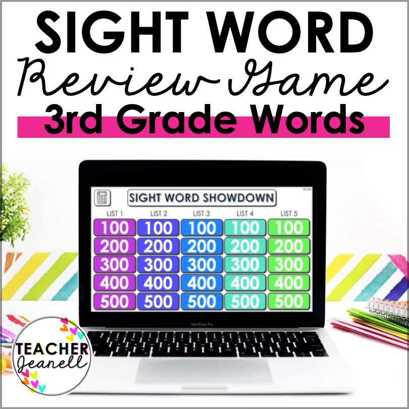 Third Grade Sight Words Powerpoint Trivia Game | Phonemic Awareness Game - Teacher Jeanell