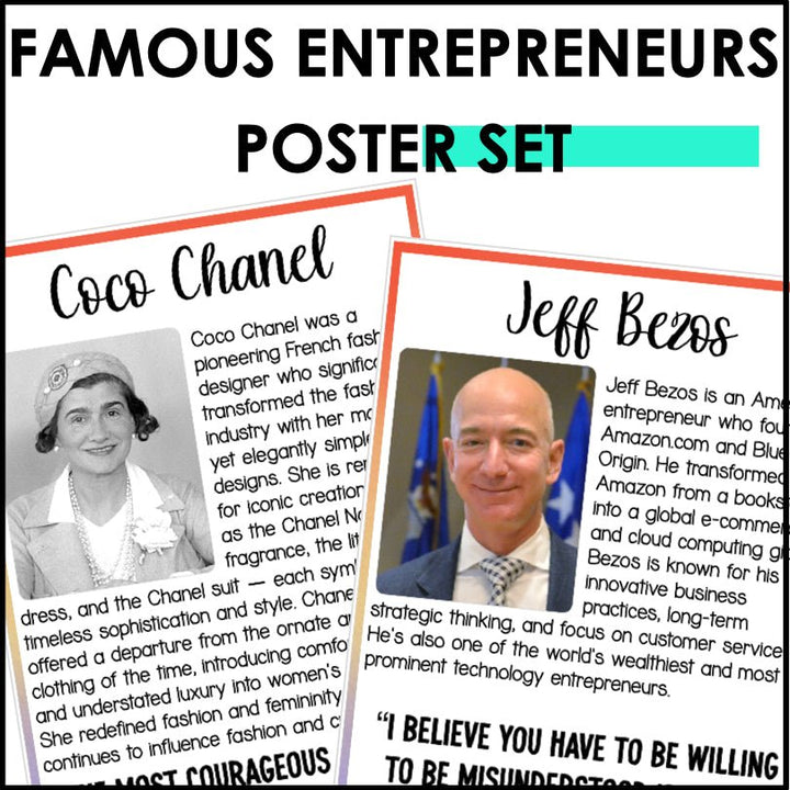 Trailblazing Entrepreneurs and Business Leaders Posters and Bulletin Board Display - Teacher Jeanell