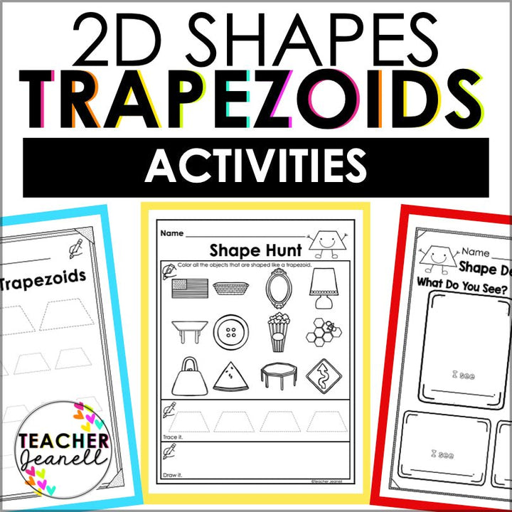 Trapezoid | 2D Shapes Worksheets | Shape Recognition - Teacher Jeanell