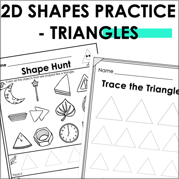 Triangle | 2D Shapes Worksheets | Shape Recognition - Teacher Jeanell