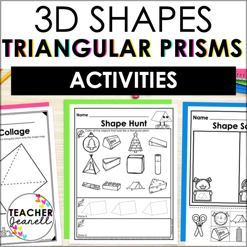 Triangular Prism | 3D Shapes Worksheets | Shape Recognition Activities - Teacher Jeanell