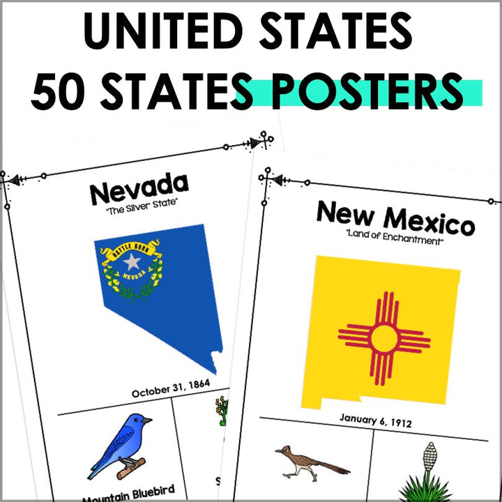 United States 50 States Posters - Teacher Jeanell