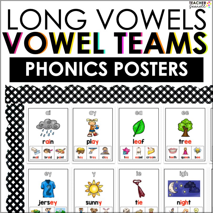 Vowel Team Poster Set | Long Vowels Poster Set - Teacher Jeanell