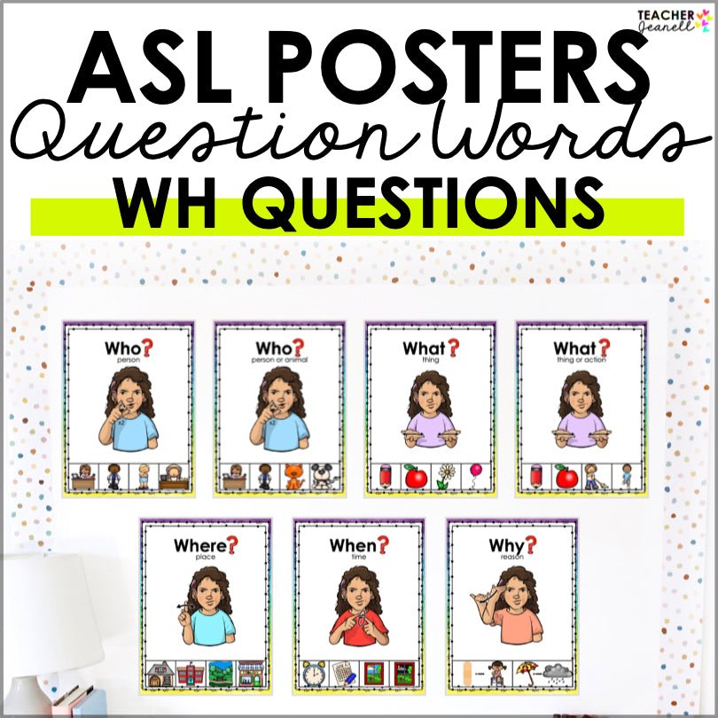WH Questions in ASL Posters for Easy Sign Language Learning – Teacher ...