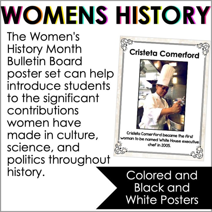 Women's History Month Bulletin Board Posters - Teacher Jeanell
